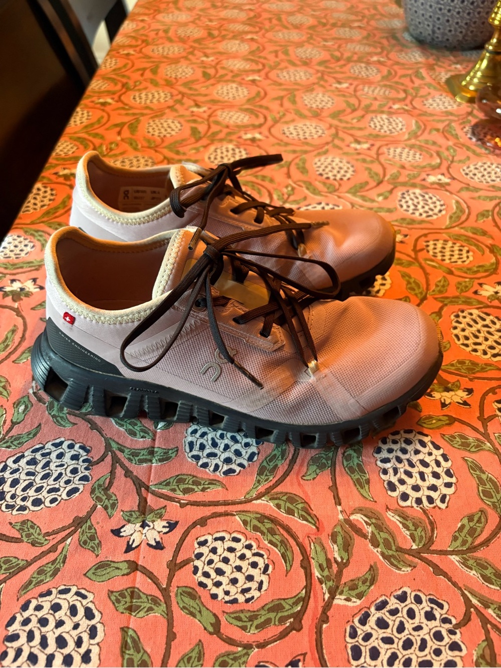 On Running Cloudaway Light Pink and Black Lace-Up Sneakers